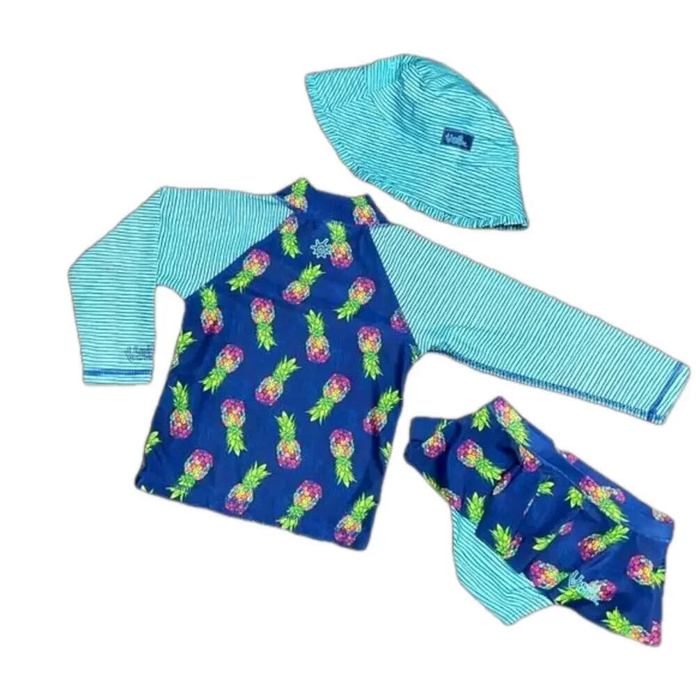Girls Swimwear Pineapple Hat Set Size 4T NWT